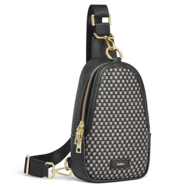 Imagem de Kattee Bolsa tiracolo feminina de couro, pochete de couro, bolsa tiracolo com RFID, mochila pequena para mulheres, Preto, Small