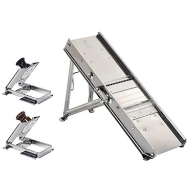 Imagem de Louis Tellier Fatiador Mandoline Bron Coucke 3839 com protetor de mão e (2) lâminas, aço inoxidável