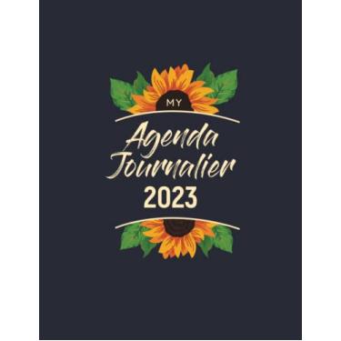 Imagem de Agenda Journalier 2023: Calendrier 12 Mois Organiseur Planificateur - De Janvier à Décembre Grand Format A4 - simple et pratique avec des espaces pour ... suivre vos tâches et prendre des notes