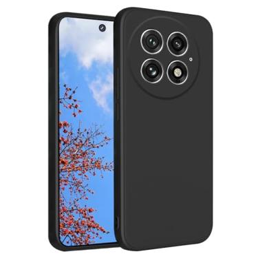 Imagem de Yarxiawin Capa de silicone à prova de choque para Oneplus 13 para Oneplus 13 capa protetora roxa estética fofa capa protetora anti-impressão digital fina (preto)