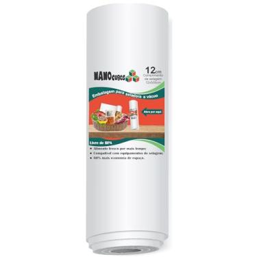 Imagem de 1 Rolo Nanocubos 12x500cm transparente, Embalagem, Sacos com Ranhura para Seladora a Vácuo