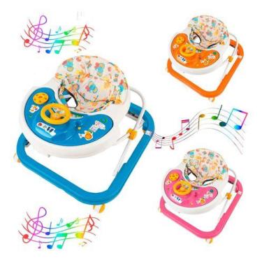 Imagem de Andador Infantil Rosa Musical para Bebe Softway - Multiplic