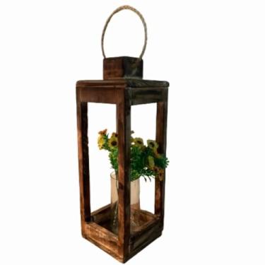 Imagem de Lanterna Marroquina de Madeira Teca - Rusticus (Envelhecido)