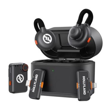 Imagem de Hollyland Lark M2S Ultimate Combo (Camera RX+Lightning RX) Microfone de lapela sem fio para iPhone/Câmera/Android/PC, clipe de titânio, cancelamento de ruído, vlog, entrevista, criação de conteúdo