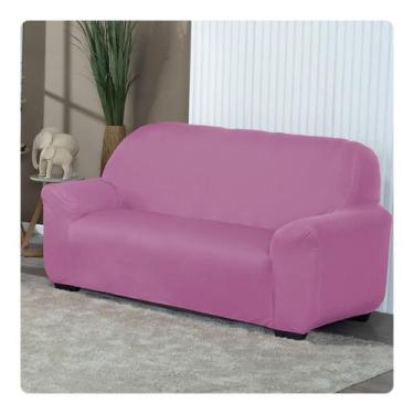 Imagem de Capa De Sofá Lisa Avulsa 3 Lugares Em Malha Rosa - Lenharo Enxovais