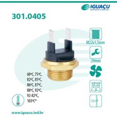 Imagem de Termo interruptor do radiador Volkswagen Gol 1984 a 1996 - IGUAÇU
