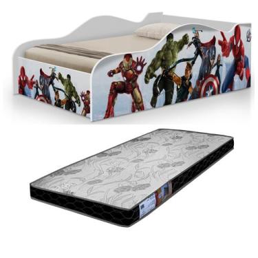 Imagem de Cama De Solteiro Para Quarto De Criança Com Proteção Lateral MDF Estra
