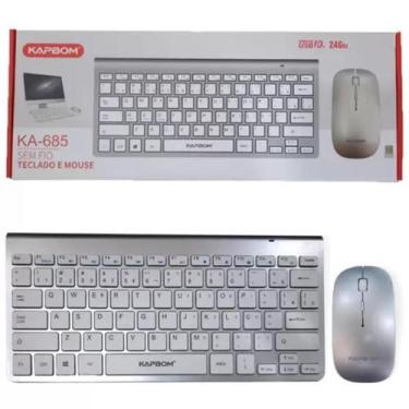 Imagem de kit teclado e mouse Sem fio wireless Kapbom Usb 10m 2.4ghz ka685 ka-68