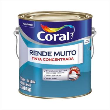 Imagem de Tinta Acrílica Coral Rende Muito Standard Fosco 3,2 Litros, Branco 