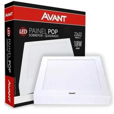 Imagem de KIT 4un Plafon Led Quadrado Sobrepor 22X22 18W 6500k Avant