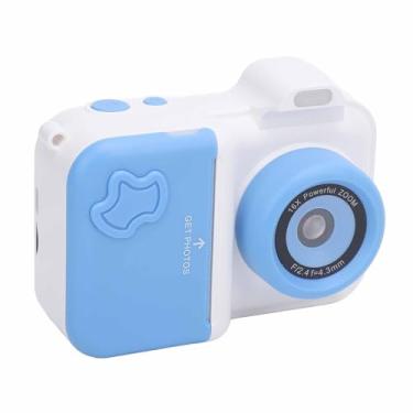 Imagem de Câmera Instantânea para Crianças, Tela IPS HD de 2,4 polegadas Câmera Digital com Lentes Duplas para Selfie com Flash Cartão de 32 GB 5 Rolos de Papel para Impressão (Branco azul)