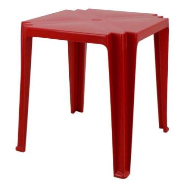 Imagem de Mesa Tramontina 68x68x72 Cm Em Polipropileno Vermelho