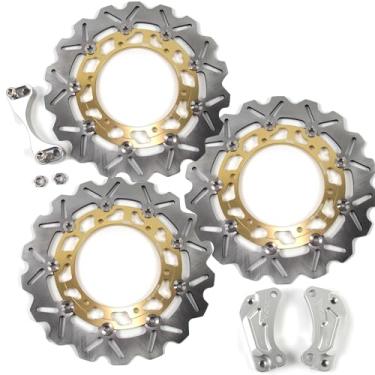 Imagem de Discos de freio dianteiros traseiros flutuantes grandes para Yamaha XP T-max 500 2008-2011, acessórios de substituição de motocicleta dourados