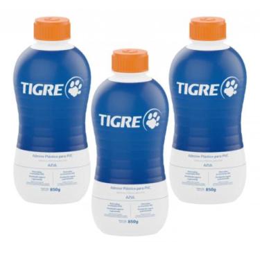 Imagem de Kit 3 Unidades Adesivo Cola PVC Tigre Frasco 850g para Tubos - TIGRE P