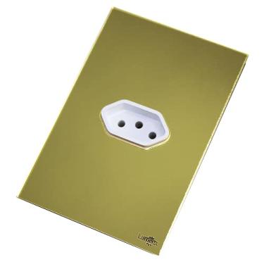 Imagem de Tomada Simples 10A/20A - 4X2 Glass Dourado