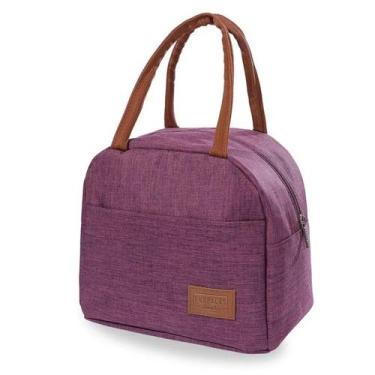 Imagem de Lancheira Bolsa Térmica Crinkle Juvenil Escolar Marmita Trabalho Facul