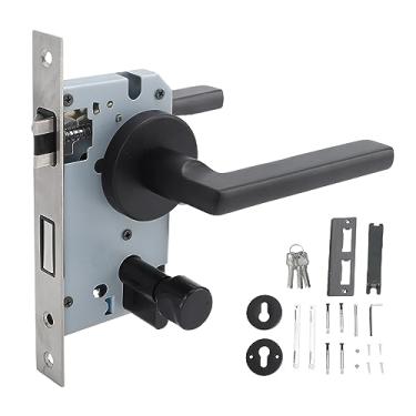 Imagem de Maçaneta de passagem da alavanca interna da porta GRCFUMO, maçaneta de fechadura quadrada reversível de alavanca de porta resistente, maçaneta de porta interna de privacidade