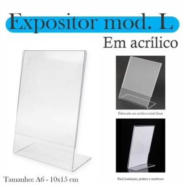 Imagem de 10 Display L Expositor 10x15 Acrílico Cardápio Pix Qr A6 ver - INDÚSTR