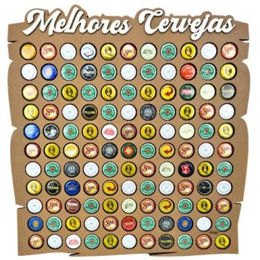 Imagem de Quadro porta tampa de cerveja tampinha de garrafa decoração - Carmisin