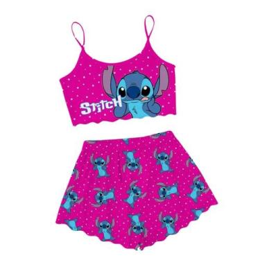Imagem de  Pijama Feminino Curto Stitch Baby Doll Virginia Short Doll - Isysser 