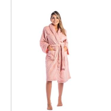 Imagem de Roupão de Microfibra Adulto Fleece - Feminino/masculino - 220gr/m - Pr