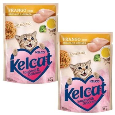 Imagem de Ração Úmida Kelcat Sachê Frango, Brócolis e Linhaça 85g 2 UN - Kelco