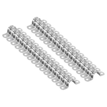 Imagem de HARFINGTON 10 braçadeiras de conduíte de 20 mm de 3/4 polegadas, braçadeira de tubo M20 U, correia rígida de aço inoxidável, suporte em forma de U com dois furos para fixação de fio de mangueira de