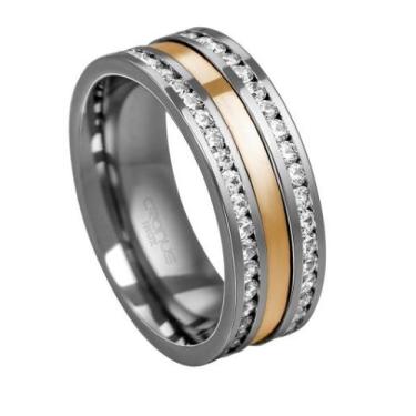 Imagem de Aliança de Aço Cronus 4509 7,60mm com Zircônia