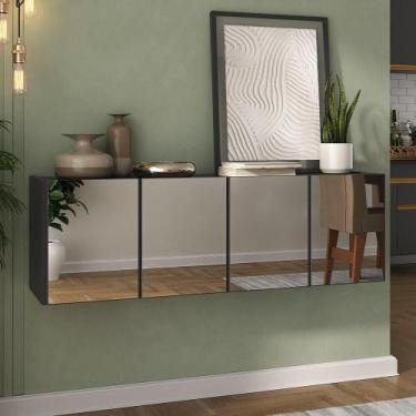 Imagem de Aparador Buffet Suspenso com Espelhos 4 Portas Multimóveis MP8005, Pre