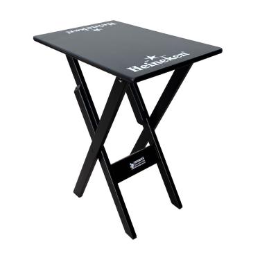 Imagem de Mesa Aparador Dobrável Madeira 68x43 Personalizada Hei Preta - Tarimatã