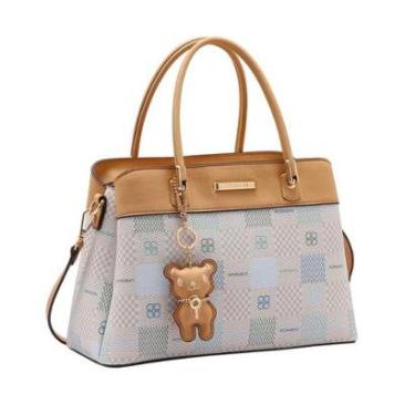 Imagem de Bolsa Feminina Original Elemento Gráfico Mão Chenson 85095 Off White-Feminino