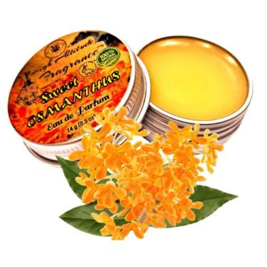 Imagem de Perfume Sweet OSMANTHUS - Eau de Parfum - Bálsamo Sólido - Óleos Essenciais de Aromaterapia (Osmanthus Fragrans, Tangerina, Neroli, Jasmim, Abacaxi, Frutas Tropicais) - Fragrância Natural - 14,2 g