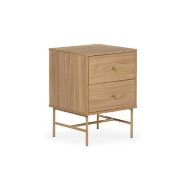Imagem de Mesa de Cabeceira Maya 2 Gavetas 43 cm x 40 cm  - Casavee, Tauari/Dour