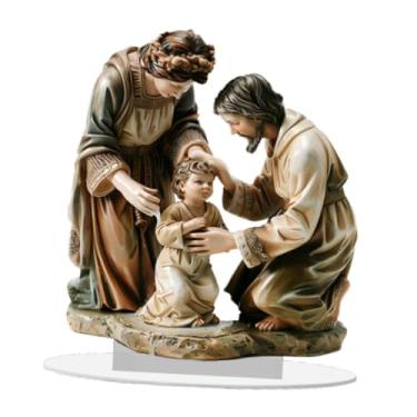 Imagem de WeiLaiKeQi 2d Holy Family Decoration acrílico Sign obra de obra de arte Adornamento Ornamento Decoração de casa religiosa para a mesa de mesa Bookshelf Home