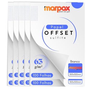 Imagem de Papel Offset 63g 300x300mm Branco Liso Marpax 1000fls