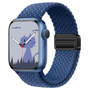 Imagem de Yaber Pulseira trançada compatível com Apple Watch séries 10 9, 8, 7, 6, 5, 4, 3, 2 e 1 de 38 mm, 40 mm, 40 mm, 41 mm, 44 mm, 46 mm, 46 mm, 46 mm, 46 mm, 46 mm, 2 e 1 SE, 44 mm/45 mm/46 mm/49 mm/42 mm