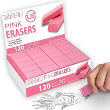 Imagem de Borrachas rosa, borrachas para crianças, borracha de borracha, 120 unidades, borrachas em massa para material escolar, arte e uso no escritório