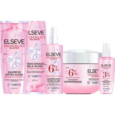 Imagem de Kit Glycolic Gloss Shampoo+Condicionador+Acidificante+Creme de Tratame