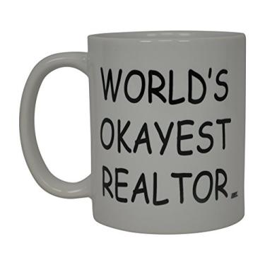 Imagem de Rogue River Tactical Caneca de café Worlds Okayest Realtor Best Funny Real Estate Agent Novelty Cup Gift Idea For Men Women Office Employee Boss Coworkers