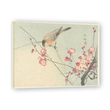 Imagem de Pintura tradicional chinesa pássaros comendo flores de ameixa arte de parede arte moderna paisagem antiga impressão arte 50 x 40 cm