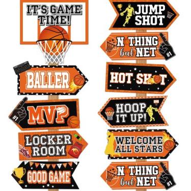 Imagem de Decoração de letreiro de festa de basquete de 20 peças para crianças e