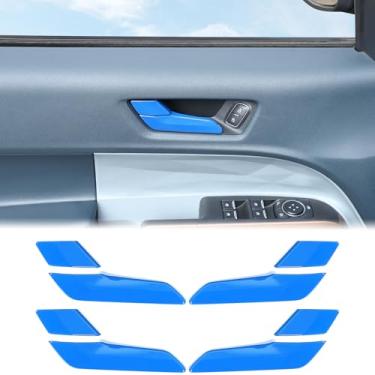 Imagem de Aunginsy 8 peças de capa de painel de interruptor de maçaneta interna de carro compatível com Ford Maverick 2022-2025 Pickup maçaneta frontal traseira moldura painel protetor adesivo decorativo ABS