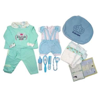 Imagem de Enxoval Bebê Reborn Menino 2 Trocas de Roupa  + Bolsa - Mamãe Reborn, 