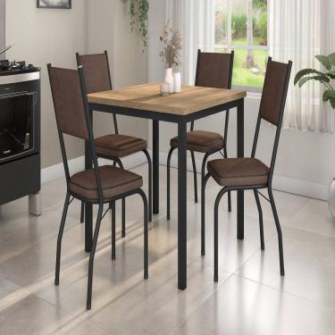 Imagem de Conjunto de Mesa e 4 Cadeiras Adriana Preto/Imbuia/Demolição