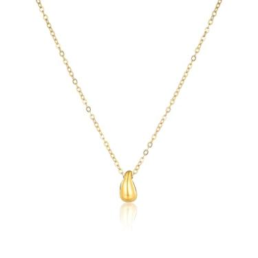 Imagem de JAZTAKU Colar feminino com pingente de coração e lua de aço inoxidável com pingente de declaração boho delicado, Aço inoxidável, Sem Pedra Preciosa