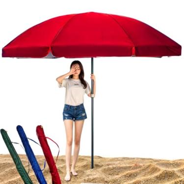 Imagem de Guarda Sol Gigante 2,40m Uv Praia Piscina Respirável Verão(Liso,Vermelho)