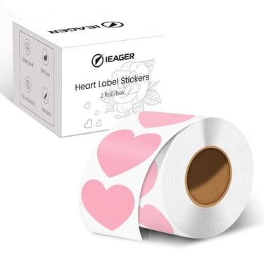 Imagem de Adesivos térmicos iEager em forma de coração de 5 cm 500 etiquetas
