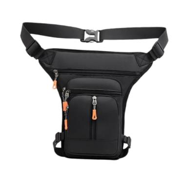 Imagem de Aymzbd Men Bolsa de cintura bolsa de ombro Fanny Pack Motorcycle Bag de bolsa de bolso de bolso de bolso de bolso para andar de bicicleta para caminhada ao, Zíper Médio Preto