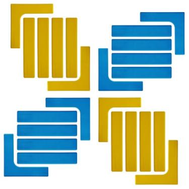 Imagem de Eco Walker Kit de marcadores Court Lines Throw Down Markers Crie sua própria mini quadra de tênis Pickleball (azul e amarelo em forma de L)