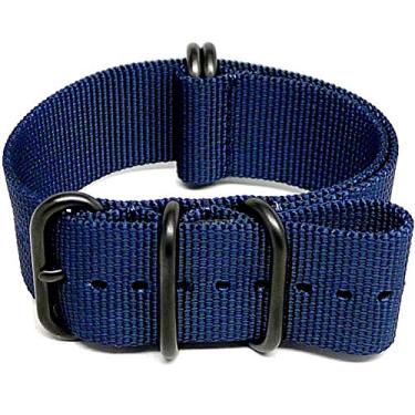 Imagem de Da Luca Pulseira de relógio militar de nylon balístico (fivela PVD) de 18 mm, 20 mm, 22 mm, 24 mm, 26 mm, Azul-marinho, 26mm, alça, militar